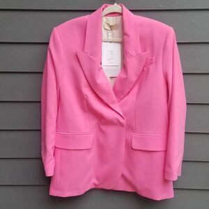 NWT AGGI Ramona Oversize Silk Blend Designer Barbiecore Blazer size 40 (Large)